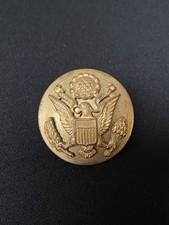 WW2 United States Army Enlisted Man Visor Cap Hat Badge Amcraft Metal