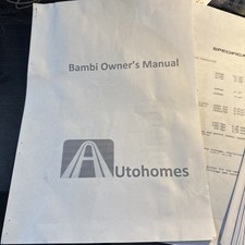 AutoHomes Manual for Bambi Autohomes A4 Booklet Bedford Vauxhall Rascal Suzuki
