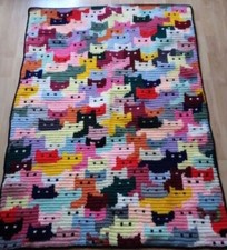 Cat silhouette afghan