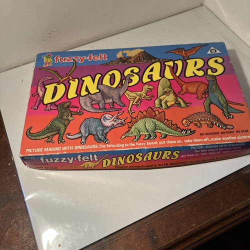 Vintage fuzzy felt dinosaurs - fuzzy,