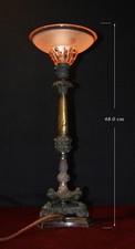 Rare 19th C Arts & Crafts Bronze Church Altar Lamp Victorian Ecclesiastical L/E