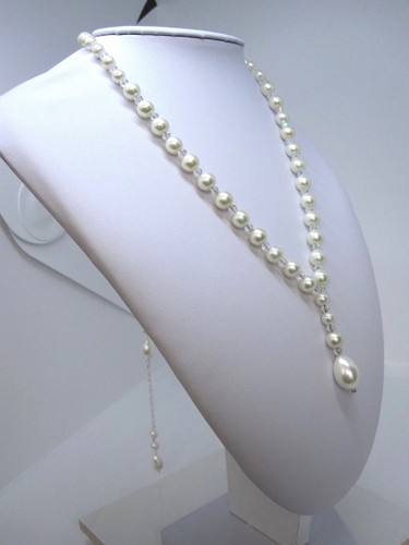 Silver plated pearl - pearl, necklace