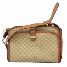 Celine Macadam Shoulder Bag PVC Beige Gold Hardware #RB30233