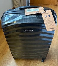 Samsonite Lite Shock 4-Wheel Spinner Suitcase Black Cabin Luggage 55cm 36L
