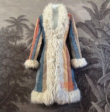 Rare Vintage Denim Afghan Coat