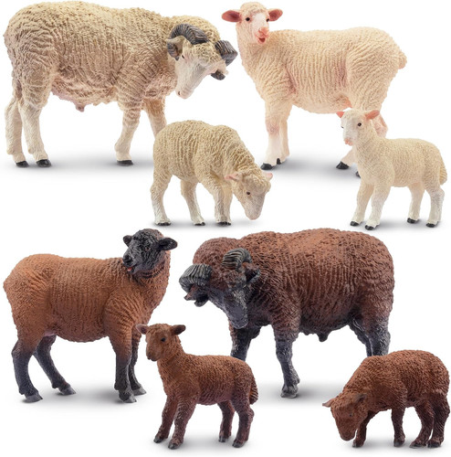 Toymany 8pcs sheep figurines - 8pcs,