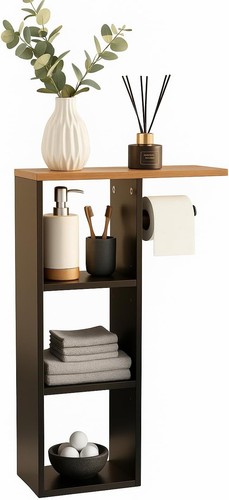 Black wood free standing - black,