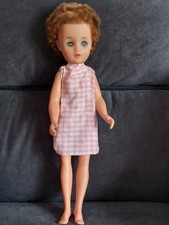LARGE 18” VINTAGE RODDY DOLL..LIGHT BROWN HAIR WITH PINK/WHITE CHECK  DRESS..VGC