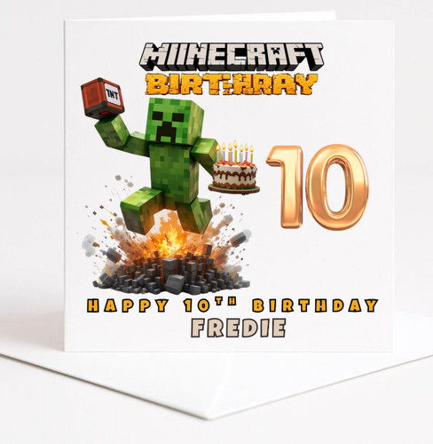 Minecraft happy birthday card - minecraft,