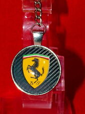 Ferrari keyring silver plated holder and glass cabochon.
