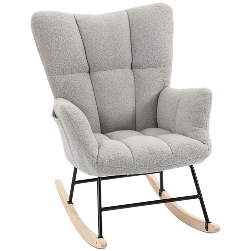 Homcom wingback tufted - tufted, fleece