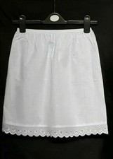 New White/Black Underskirt UK size 4-20 Pure Cotton Half Slip 18" Petticoat Slip
