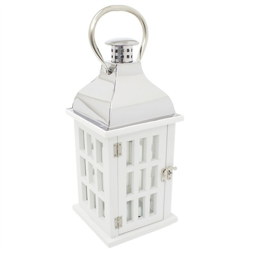 White wooden candle lantern - candle,