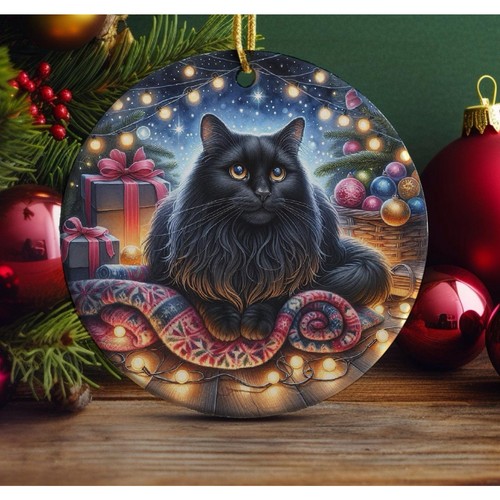 Black cat christmas - cat,