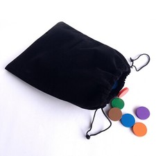 Large Dice Bag Black Velvet Flat Drafting Pouch with Drawstring 22 x 17cm Games