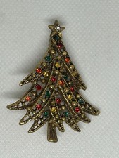 Butler and Wilson Vintage Christmas Tree Brooch Signed Branded Jewellery