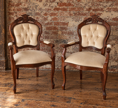 Vintage armchairs ornate - vintage,