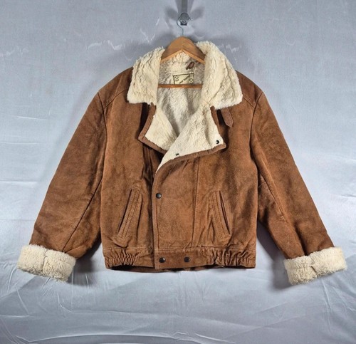 Vtg leather sheepskin 3 - leather, b-3