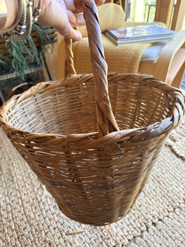 Vintage french wicker basket - wicker,