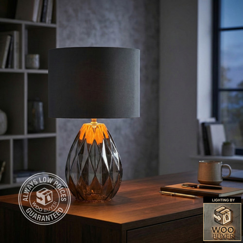 Baily glass table lamp smoked - baily,