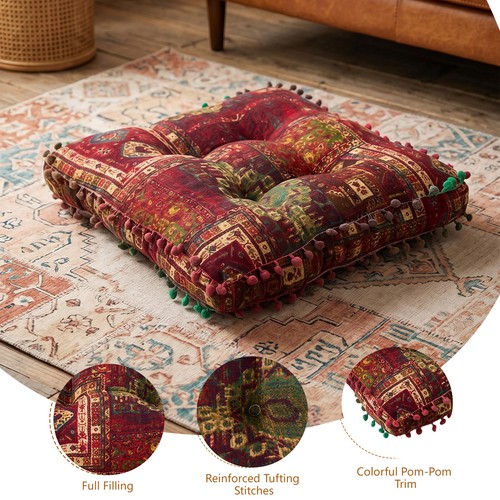 Sqaure floor cushion mandala - floor,