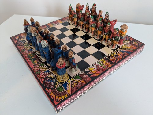 Vintage peruvian chess set - peruvian,
