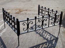 GRAVE SURROUND / MEMORIAL IRON RAILINGS (SC)- GALVANISED & BLACK - MADE TO ORDER