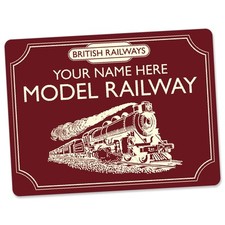 Model Railway Sign Personalised Aluminium Metal Railway Train Trains Gift