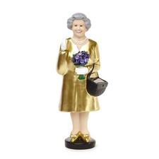 Kikkerland Solar Queen Gold Edition Solar Powered Waving Elizabeth II Novelty