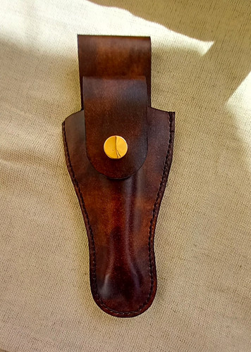 Antique brown leather - leather, knife