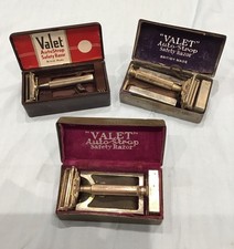 Valet Auto Strop Safety Razor x 3 In Original Cases + 1 No Case