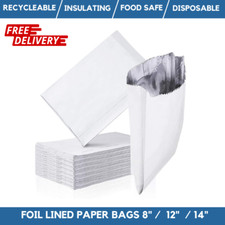 Foil Lined White Paper Bag 8"/