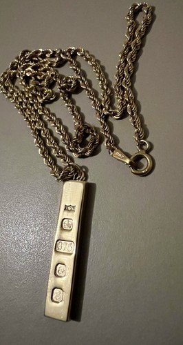 Solid gold ingot pendant - pendant, on
