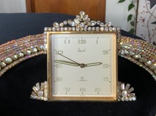 RARE Vintage Rhinestone “Original by Robert” - Swiss Alarm Clock - 7 Jewels