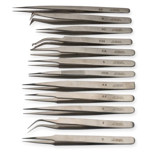 Set tweezers watchmaker - 12,