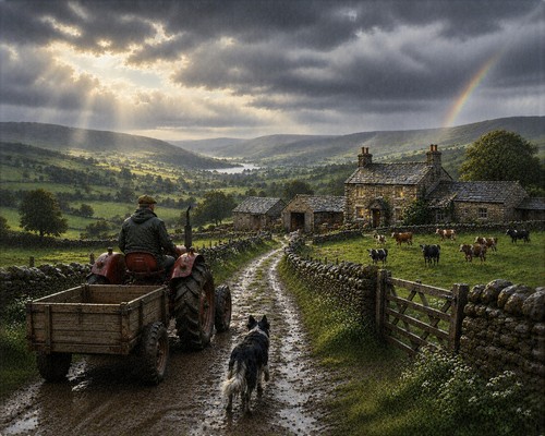 Border collie sunrise - border,