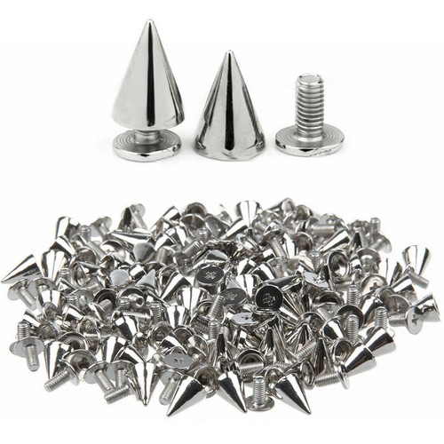 100pcs 10mm punk cone spikes - cone,