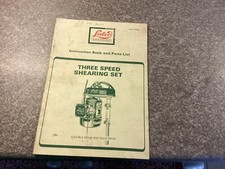 Lister instruction book and parts list for three speed shearing set