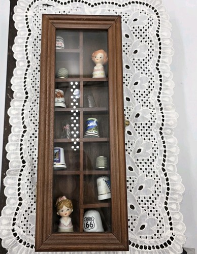 Vintage thimble display wood - thimble,