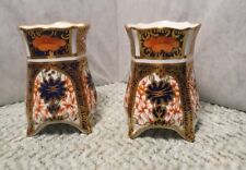 Royal Crown Derby Imari Pair Spill Vases Urns Dated 1918
