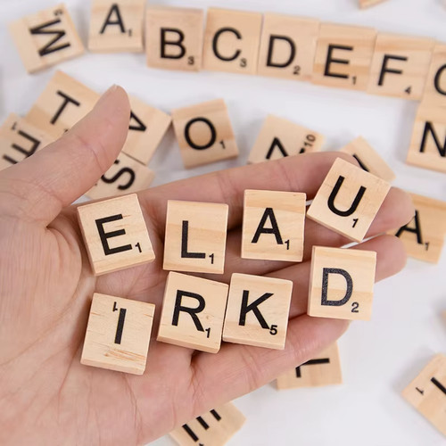 Wooden letter tiles - tiles,, alphabet