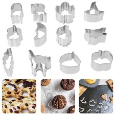  12 Pcs Biscuit Maker Stainless Steel Mold Household Cookie Moulds