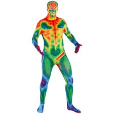 Mens Infrared Naked Man Morphsuit Fancy Dress Costume Stag Party Halloween X Ray