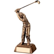 Male Golf Trophy Bronze Gold