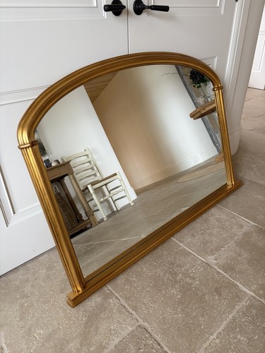 Arched overmantle gold wall - overmantle,