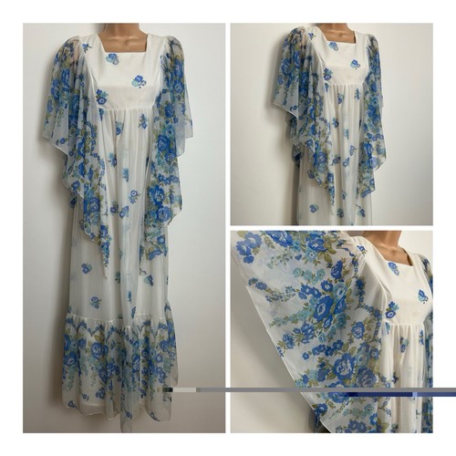 Vintage 70s white blue - 70s, &