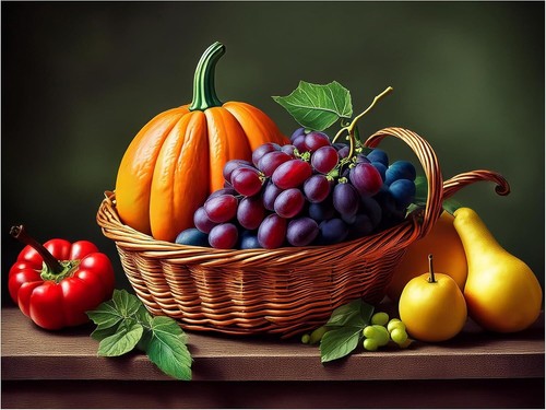 Tile mural fruit basket still - tile,
