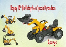 Personalised birthday card JCB