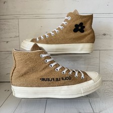 Golf Le Fleur Chuck Taylor Converse High Top Trainers UK 6.5 Burlap Woven Weave