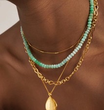 Monica Vinader Rrp £160 Hope Beaded Gemstone Necklace Never worn In Box